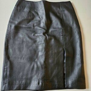 Hugo Buscati Leather Pencil Skirt Black Size 8